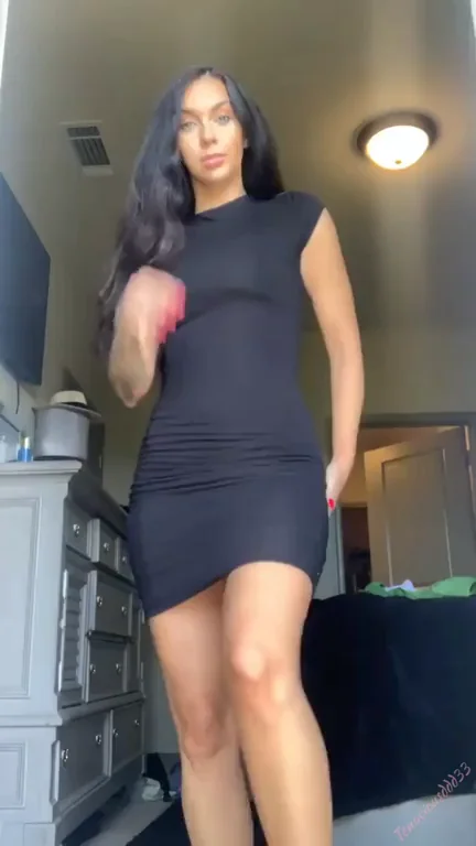 Slutty Black Dress Tease: Girls' Night Out to Make Hubby Jealous