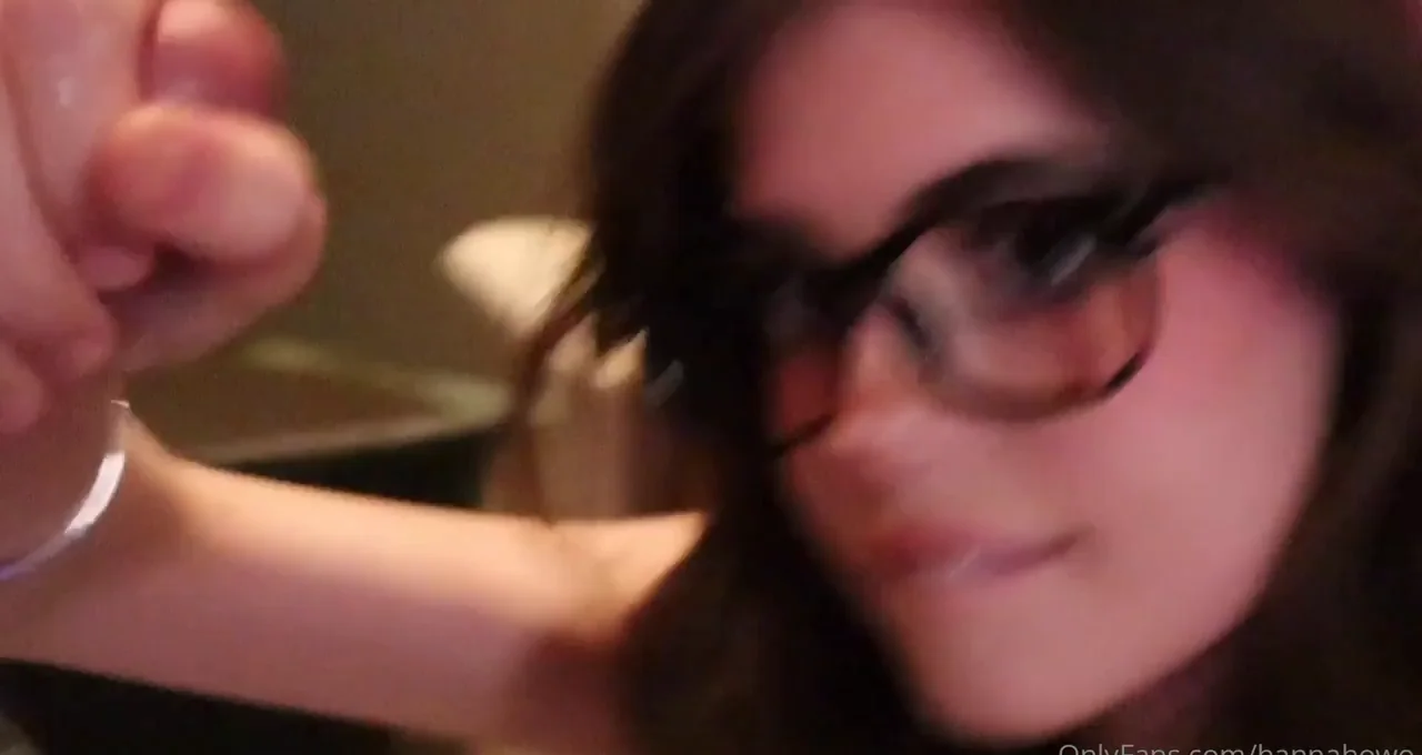 Hannahuwu Glasses Slut Strips & Jerks Cock 😈🔥