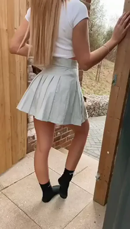 Risky Outdoor Fuck? Neighbors Might Spot My Skirt Tease! 😈👀