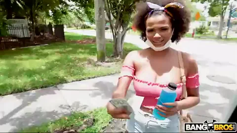 Hot Ebony Hops on the Bus