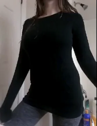 Busty Teen Slut's Camel Toe Strip Tease