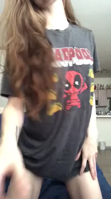 Wiggling My Tiny Tits in Deadpool Tee 😘🍑