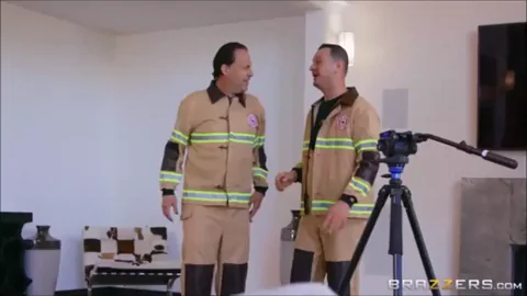 Beautiful Blonde Milf Tries To Cheer Little Firefighter Up