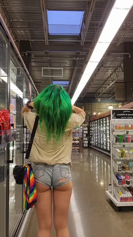 Wearing Tiny Shorts Like a Slutty Tease in the Supermarket 🩳🍑💦