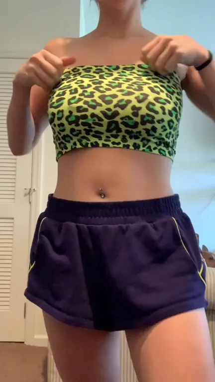 Sweet Treat Tease: Leopard Babe Licks Her Lips for Dessert