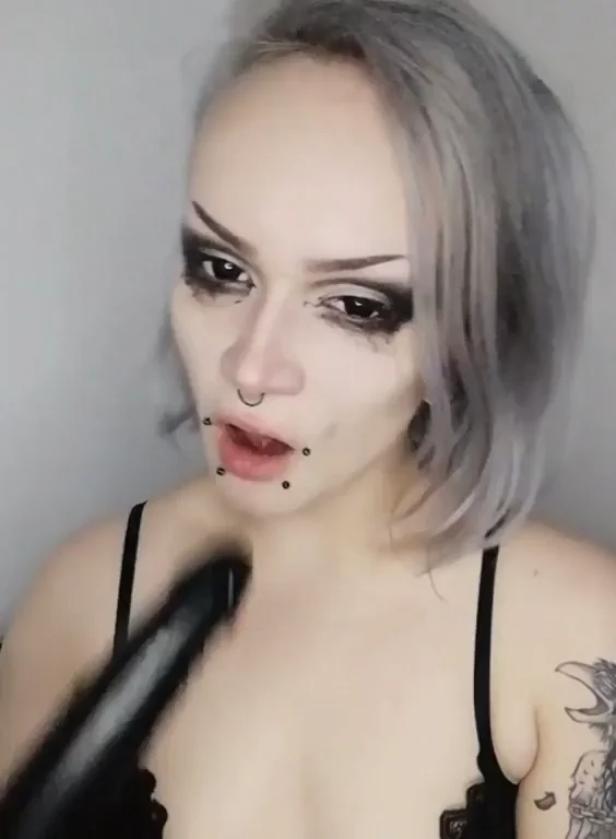Goth Slut Practices Deepthroat on Fat Dildo 😈🍆 Who's Next?