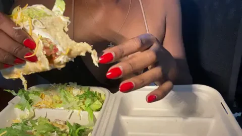 Messy Taco Titty Tuesday Ebony Slut Gets Saucy & Cleans Up Her Jugs 😈🌮💦