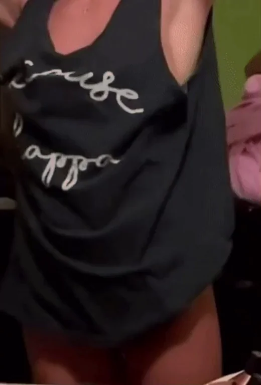 Boobs out, panties on