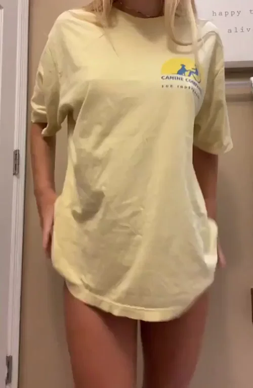 First Drop Tease: Slipping Off My Oversized Tee 😏🍑