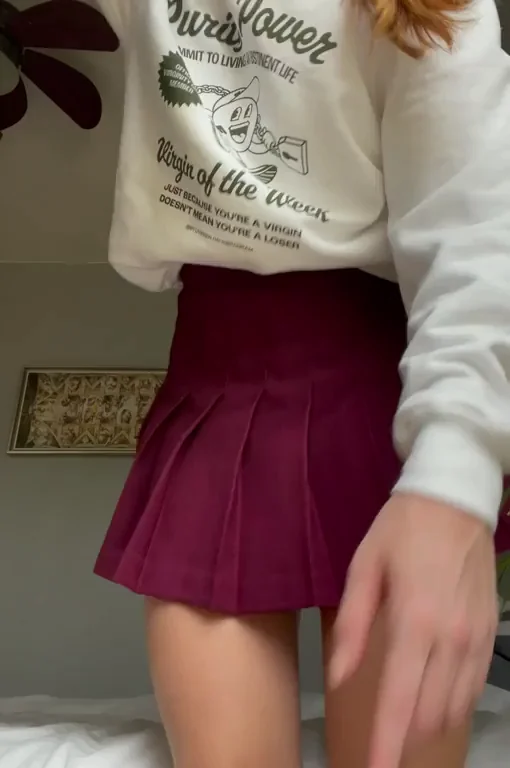 BYU Christian Redhead Teases Her Tight Upskirt Skirt Club 🍑🔥