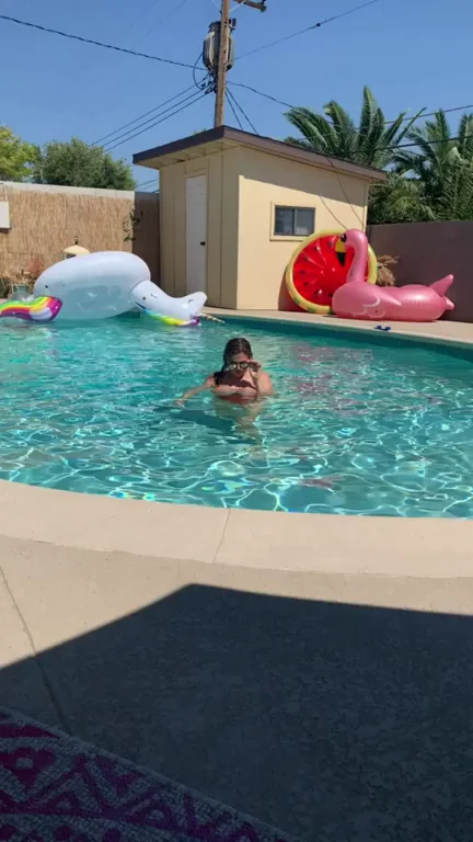 Bimbo Babe's Massive Tits Float Forever 💦🍈🍈 [OC]