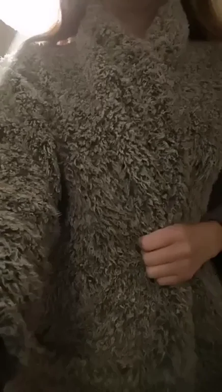 Smash or Pass? Ghost Nipple Tease in Fluffy Sweater