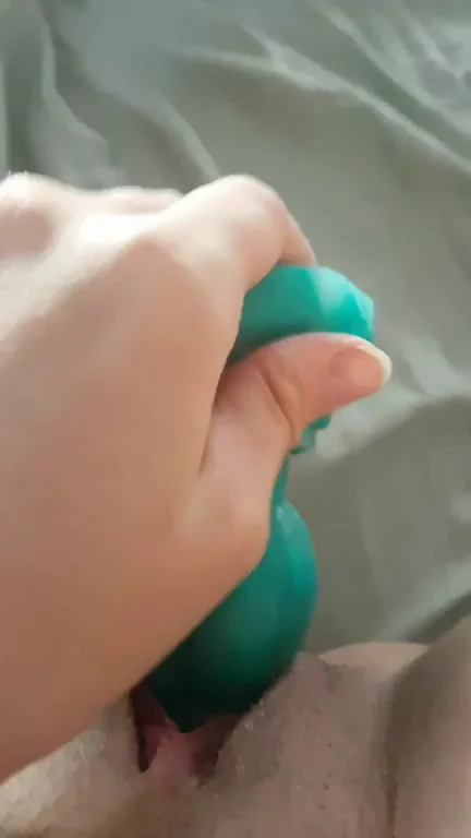 Wiggling My Sloppy Hole on Teal Bad Dragon 🍆💦