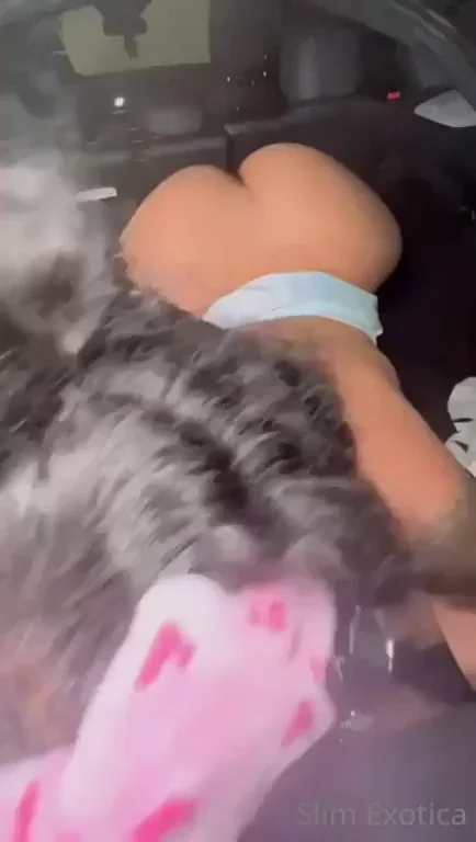 Thick Ass Babe Fucked Doggy in Car with Sticky Creampie Finish