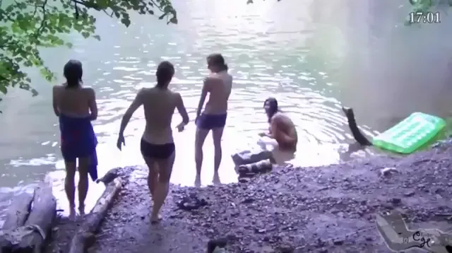 Agi cools off during a nude hike