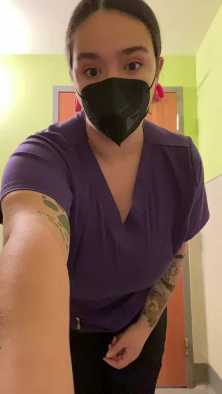 Nurse's Massive Titty Drop Secret Exposed in Locker Room Tease