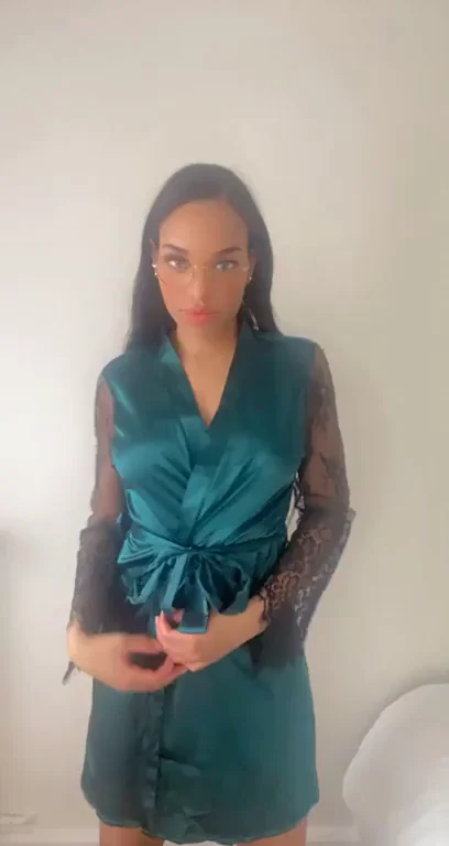 Chocolate Teen's Silk Robe Tease: Curves Bigger Than You Thought!