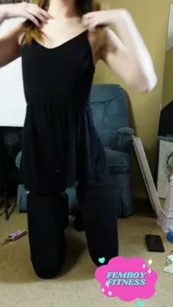 Asian Femboy Teases Under Black Dress with Cute Pink Panties and Thigh-High Socks