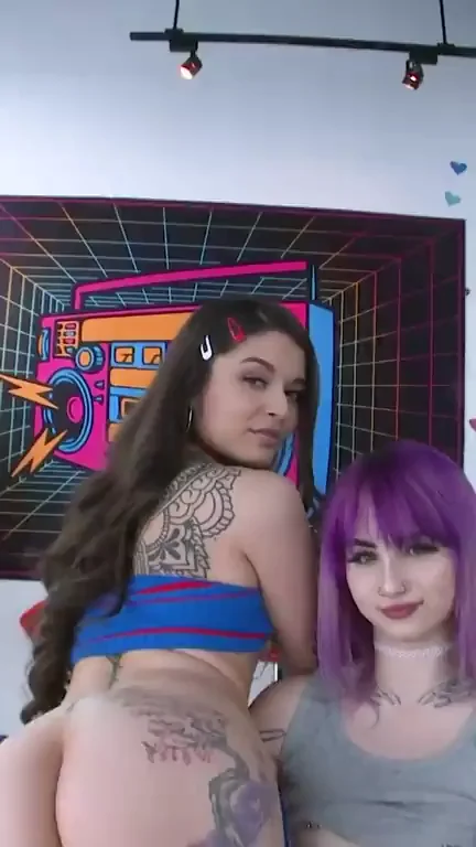 Showcasing her friends beautiful asscheeks