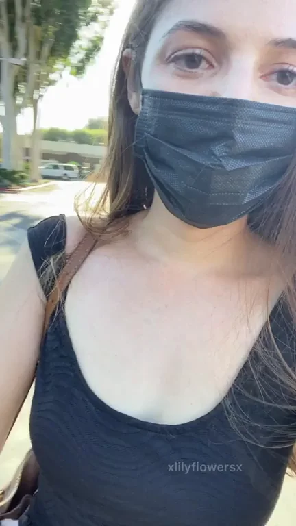 No Panties Under My Mask 😈 Park Pussy Flash Tease 💦