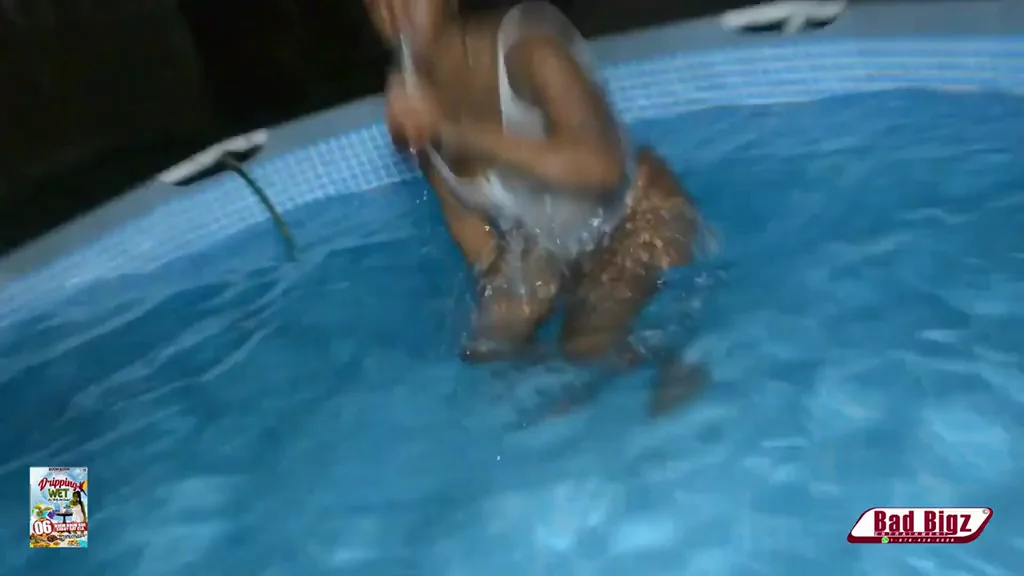 Having fun in the pool