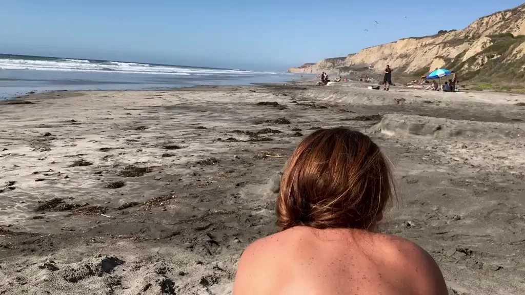 Beach Slut Plugged & Spanked Hard! 🍑🔥 [GIF]