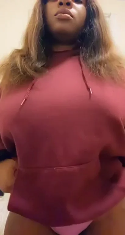 Ebony Hoodie Hottie Drops Epic Natural Titty Reveal