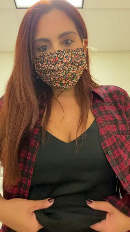 Horny Work Slut Drops Her Massive Tits in Plaid Shirt Tease