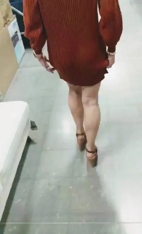 Wifey's Grocery Tease: Ass Out in Red Dress 😈🛒
