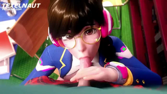 D.Va Slurps & Gulps Thick Cock Cum 💦🍆 (Texelnaut Overwatch Hentai)