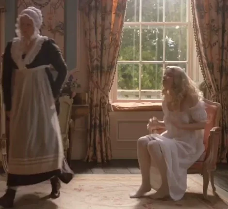 Sheer Gown Tease: Anya's Perky See-Through Tits in Emma Deleted Scene