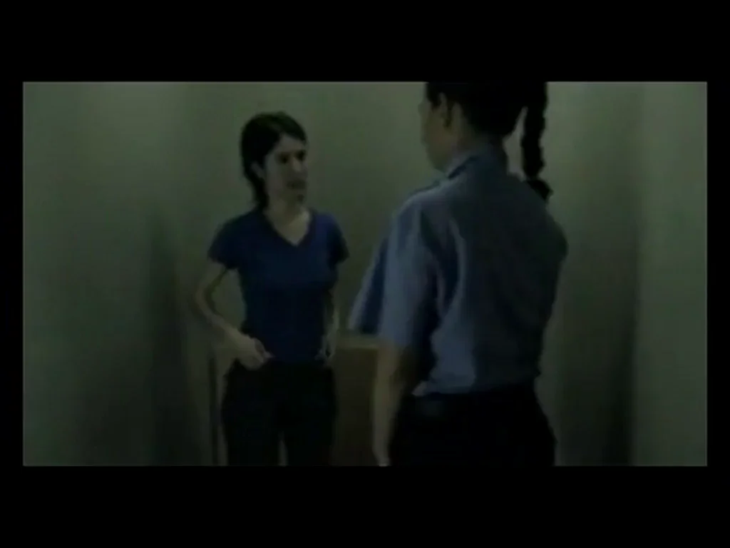 Security Guard Searches a Woman's Body in a Spanish Film