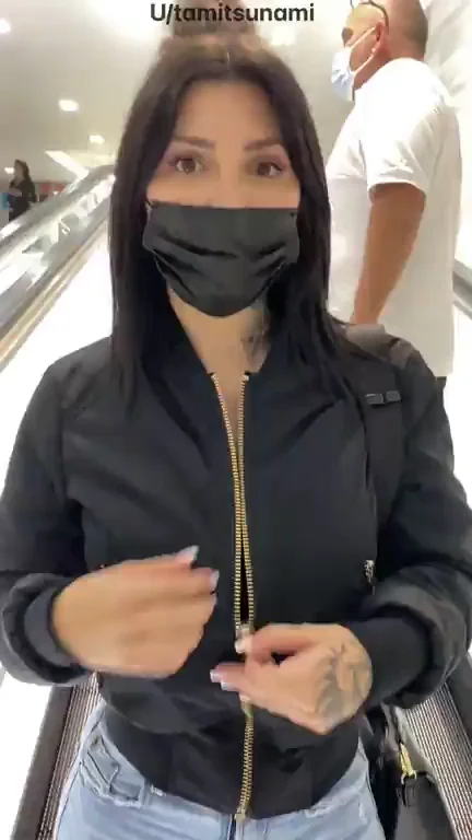 My scared face is because I noticed a giant mirror showing my with my boobs out to everybody ahah