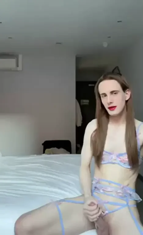 Catch Me Legs Wide in Lacy Lingerie, Drop to All Fours for My Thick Trans Cock