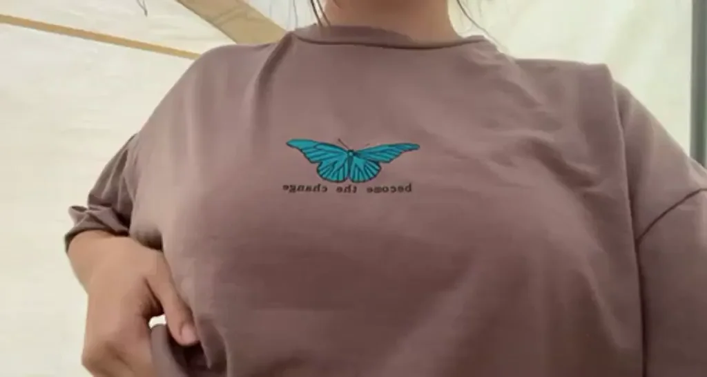 Petite Perky Titty Drop Tease in Butterfly Tee