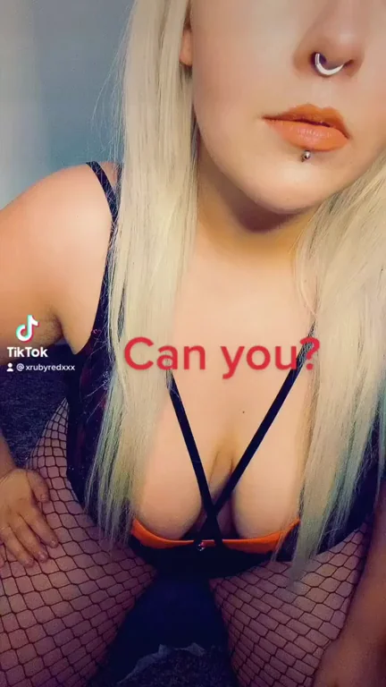 Blonde TikTok Slut @xrubyredxxx Teases Big Tits & Tongue 😈👅📱