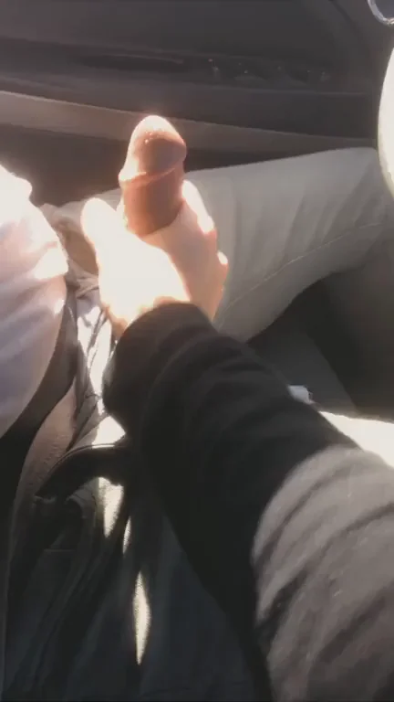 He gets so hard when I play with him when hes driving