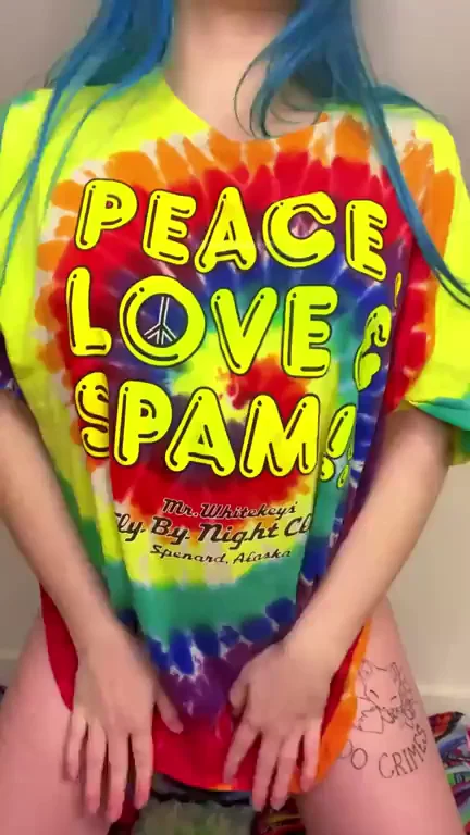 🔥 Neon-Haired Slut's Puffy Small Titty Drop Tease 💦