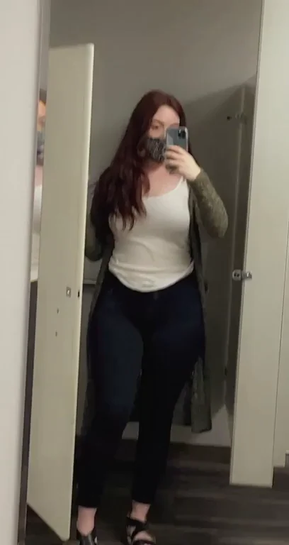 Office Slut Frees Her Juicy Tits in the Bathroom Mirror Tease