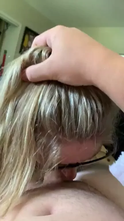 Glasses Girl Slurps Cock, Begging for Your Load