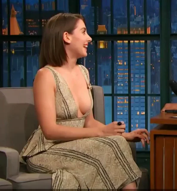 Alison Brie's Cleavage Bombshell on SNL Couch