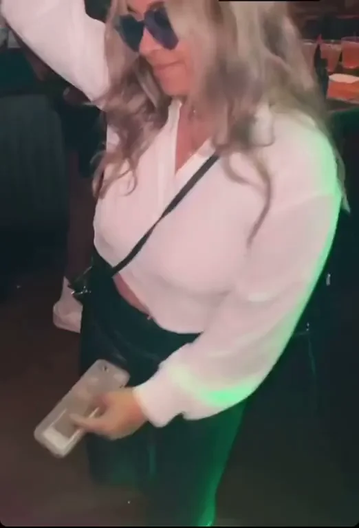 Blonde Babe's Tight Leather Pants Tease