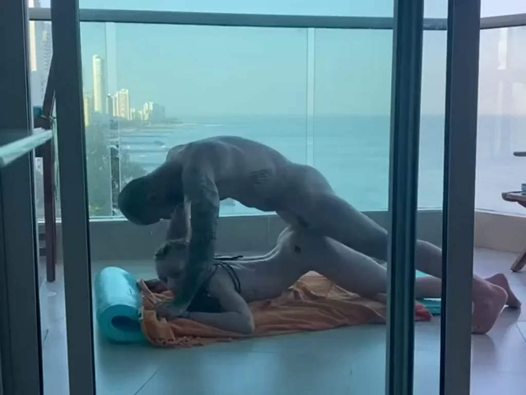 Balcony Yoga Fuck: Petite Slut Bent & Pounded with Ocean View