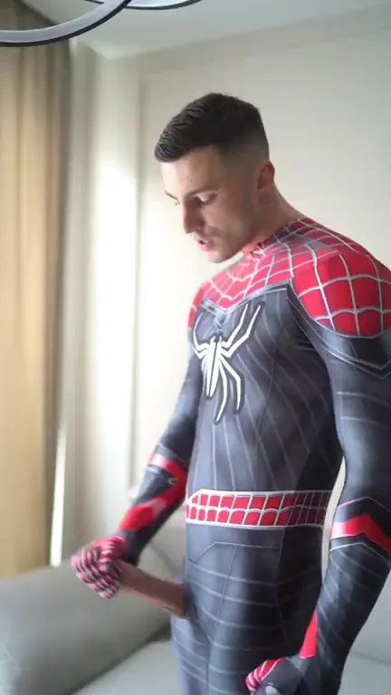 Spider-Man Gooner Strokes His Super Thick Cock 🍆🕷️💦