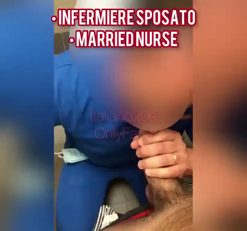 Married Nurse Slut Teases Patient & Gulps Cum in Toilet 💉🍆💦
