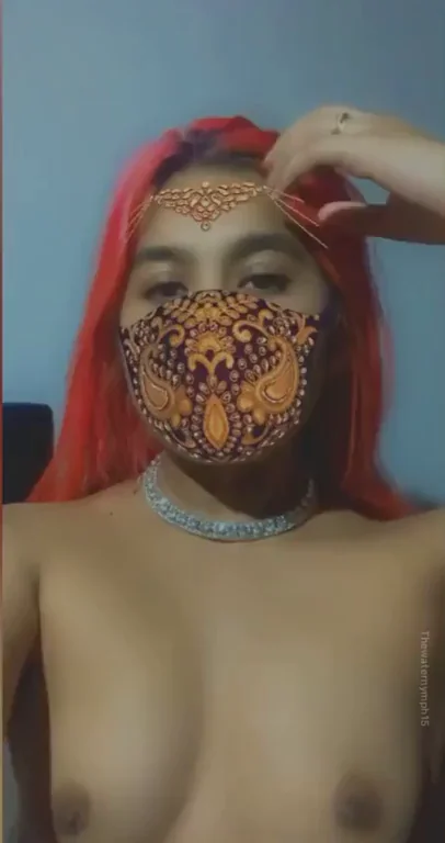 No Wig, All Real: Pink-Haired Indian Babe's Topless Tease