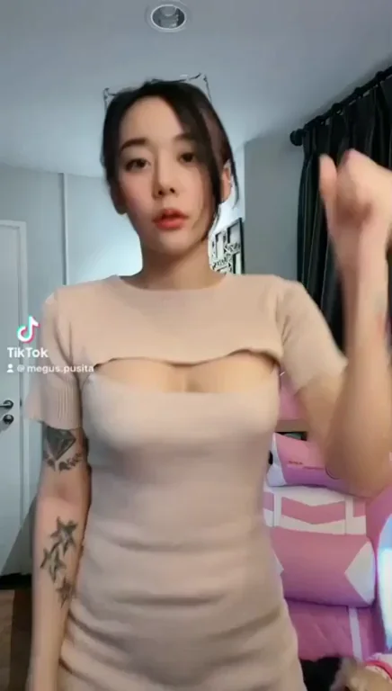 Asian Cutie Pie's Slutty Cutout Dress Tease