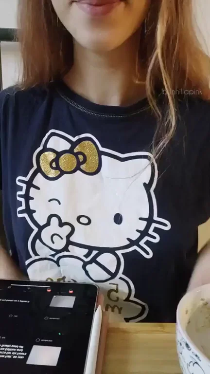 Reddit & Chill: Hello Kitty Tease with Perky Tits Out