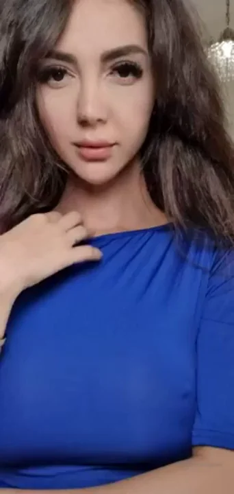 Caylin's Massive Fake Tits Popping Out of Tight Blue Dress 💙🍈🍈