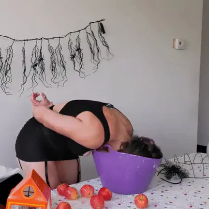 Ever see a girl bob for apples in a bucket full of cum? Now you have ;)